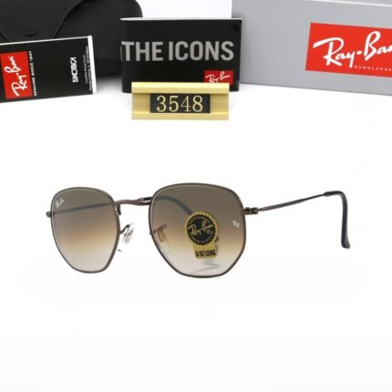 Ray Ban HEXAGONAL Brown and Brown Gradient Sunglasses