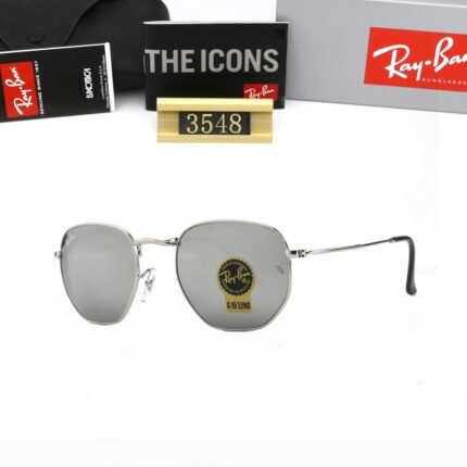 Ray Ban HEXAGONAL Silver and Gray Sunglasses