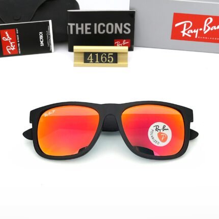 Ray Ban JUSTIN COLOR MIXC Black and Red Reflective Sunglasses