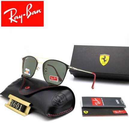 Ray Ban SCUDERIA FERRARI COLLectiON RB3601 Black and Green Sunglasses