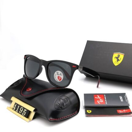 Ray Ban RB4195 SCUDERIA FERRARI COLLectiON black sunglasses