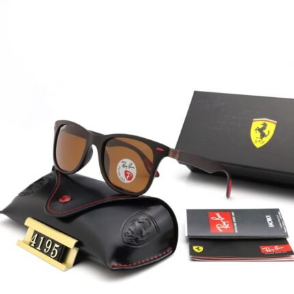 Ray Ban RB4195 SCUDERIA FERRARI COLLectiON Brown Sunglasses