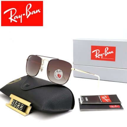 Ray Ban polarized black and burgundy gradient square frame sunglasses