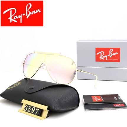Ray Ban WINGS Gold and Aurora Pink Sunglasses