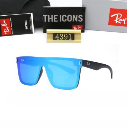 Ray Ban Blue Reflective Square Frame Sunglasses with Neutral Style