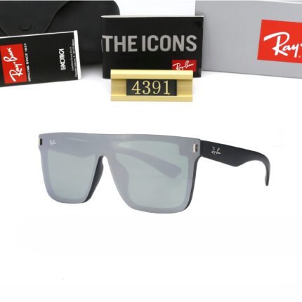 Ray Ban Grey Reflective Square Frame Sunglasses with Neutral Style