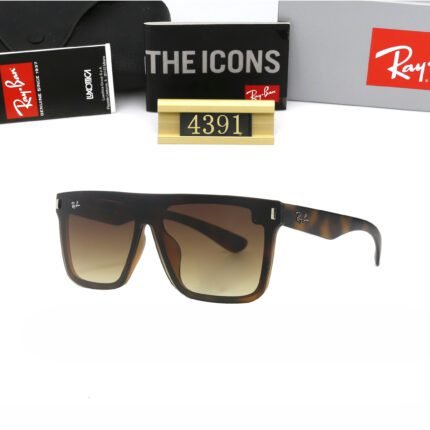 Ray Ban Brown Havana Square Frame Sunglasses with Neutral Style