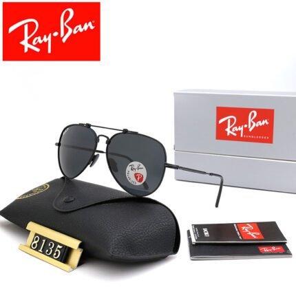 Ray Ban aviator black square circular large frame sunglasses