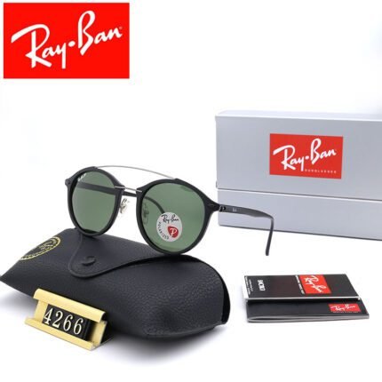 Ray Ban black and green double beam round frame sunglasses