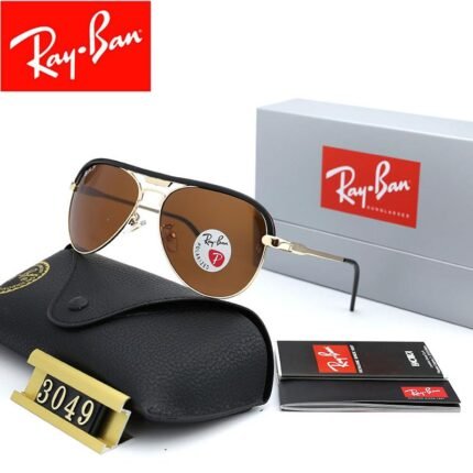 Ray Ban aviator series black gold rimmed and brown framed sunglasses for both men and women