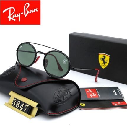 Ray Ban RB3847M SCUDERIA FERRARI COLLectiON black and green sunglasses