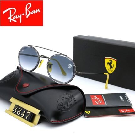 Ray Ban RB3847M SCUDERIA FERRARI COLLectiON Silver and Blue Gradient Sunglasses