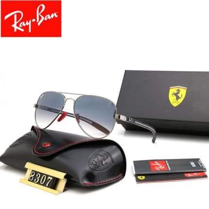 Ray Ban Ferrari series silver and blue gradient polarized sunglasses neutral
