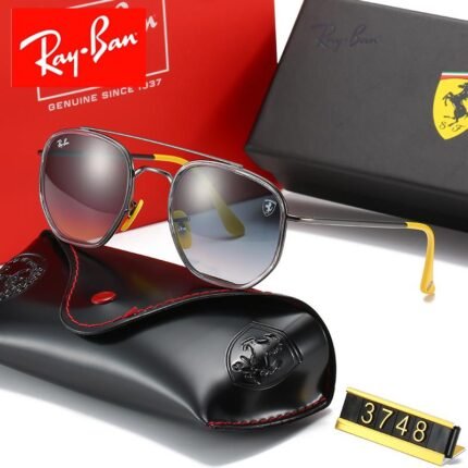 Ray Ban SCUDERIA FERRARI COLLectiON Silver and Grey Sunglasses