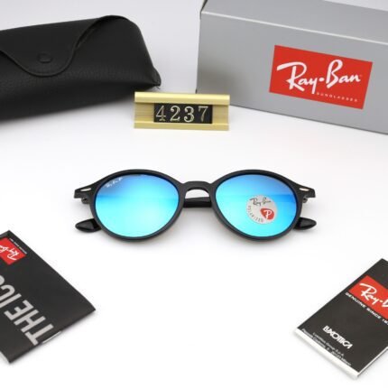 Ray Ban ROUND LITEFORCE Black and Sky Blue Sunglasses