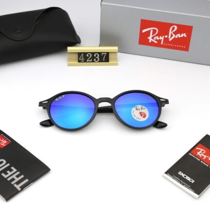 Ray Ban ROUND LITEFORCE Black and Royal Blue Sunglasses
