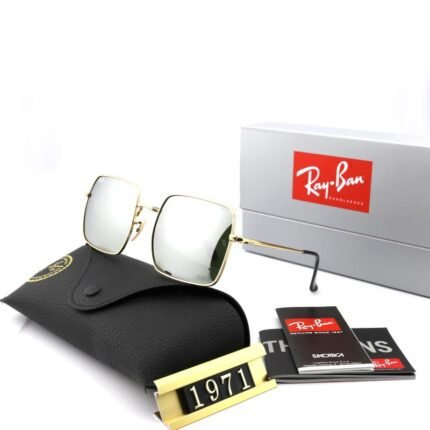 Ray Ban1971 Silver Reflective Lens Square Sunglasses Unisex
