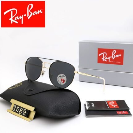 Ray Ban Square Aviators Gold and Black Matte Sunglasses