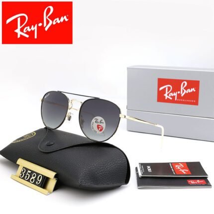 Ray Ban Square Aviators black and gray polarized sunglasses
