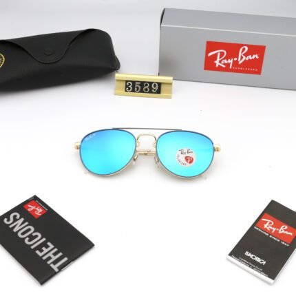 Ray Ban Square Aviators Sky Blue Reflective Sunglasses