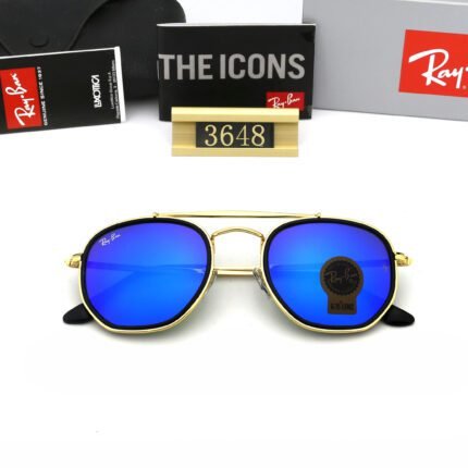 Ray Ban MARSHAL Gold Black and Treasure Blue Neutral Sunglasses