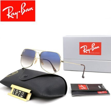 Ray Ban1972 Gold and Blue Gradient Lenses Octagonal Sunglasses Unisex