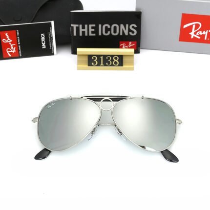 Ray Ban shooter Silver Sunglasses Unisex