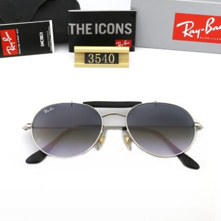 Ray Ban Aviator Round Classic Unisex Silver and Purple Sunglasses