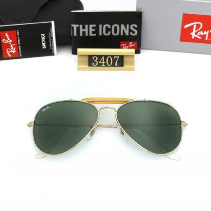 Ray Ban SHOOTER Classic Gold and Green Sunglasses for Men and Women