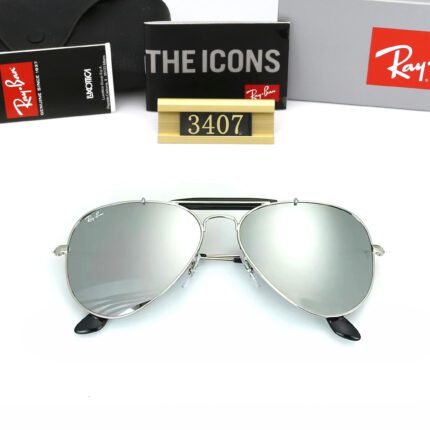 Ray Ban SHOOTER Silver and Black Classic Sunglasses for Men and Women