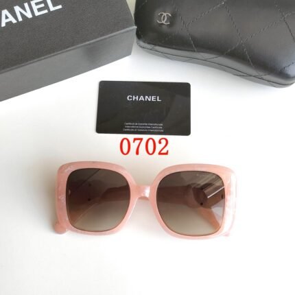 Chanel pink and square sunglasses