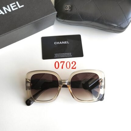Chanel brown and transparent square sunglasses