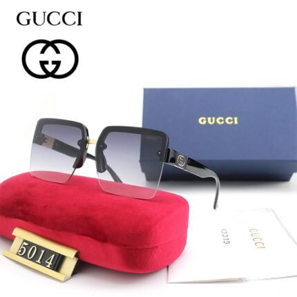 Gucci black and dark blue gradient half frame sunglasses