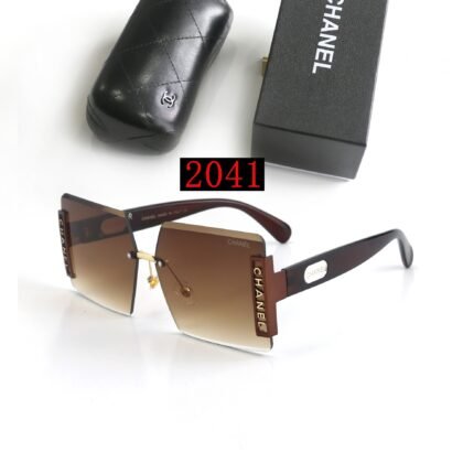 Chanel Brown Gradient Square Borderless Sunglasses