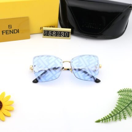 FENDI Blue Camo Lens Square Sunglasses for Women