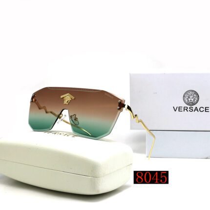 VERSACE borderless pilot integrated brown and green gradient sunglasses