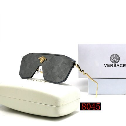 VERSACE borderless pilot integrated black printed gradient sunglasses