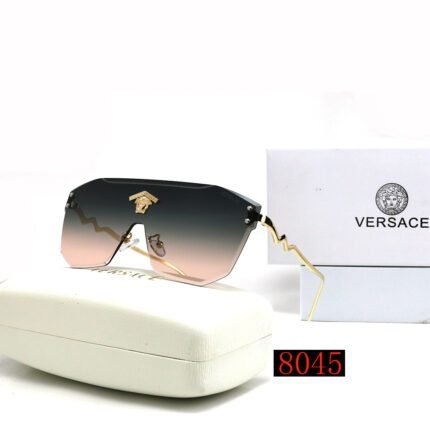 VERSACE borderless pilot integrated black and pink gradient sunglasses
