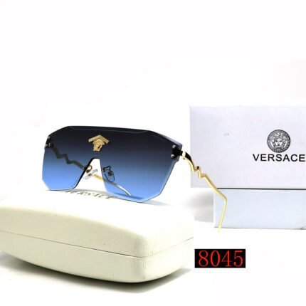 VERSACE borderless pilot integrated black and blue gradient sunglasses