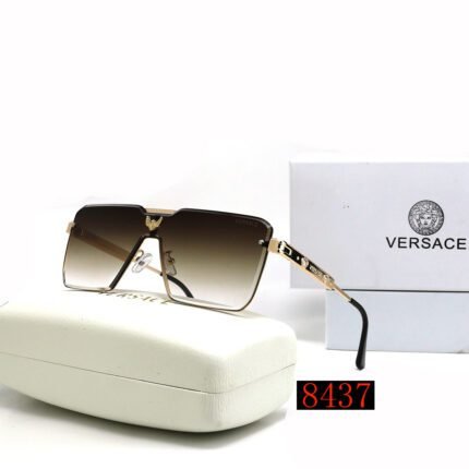 VERSACE Brown Luxury Gradient Gold Edge Sunglasses