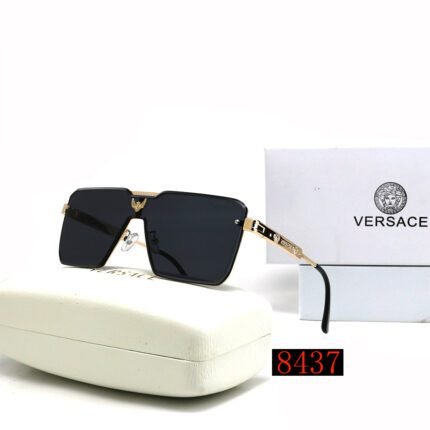 VERSACE Black Luxury Gold rimmed Sunglasses