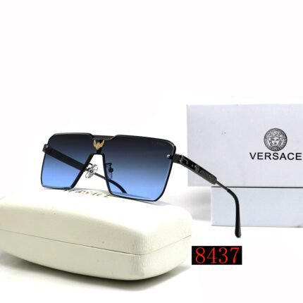 VERSACE Blue Luxury Gradient Black Edge Sunglasses