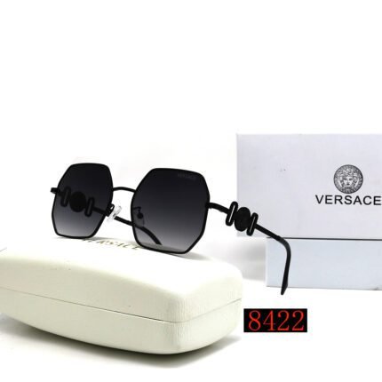 VERSACE black gradient octagonal frame sunglasses