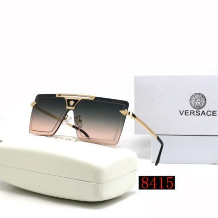 VERSACE gold rimmed and black pink gradient glass framed sunglasses