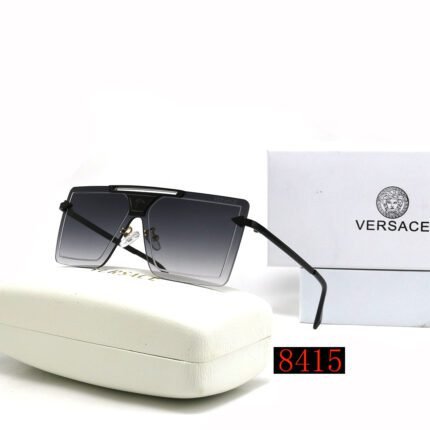 VERSACE black edged and dark gray gradient glass framed sunglasses