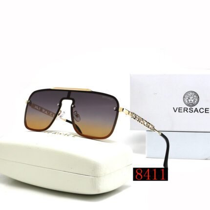 VERSACE relief gold rimmed and purple yellow gradient sunglasses