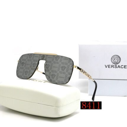 VERSACE embossed gold border and gray printed sunglasses