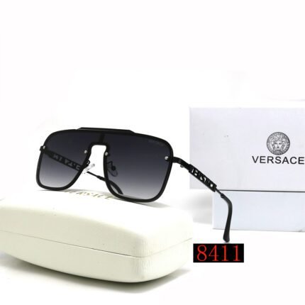 VERSACE relief black edge and dark gray gradient sunglasses