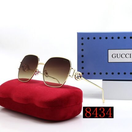 Gucci Gold and Brown Gradient Square Frame Sunglasses Fashionable