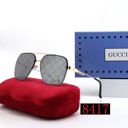 Gucci gray printed large frame, square and round frame sunglasses, fashionable